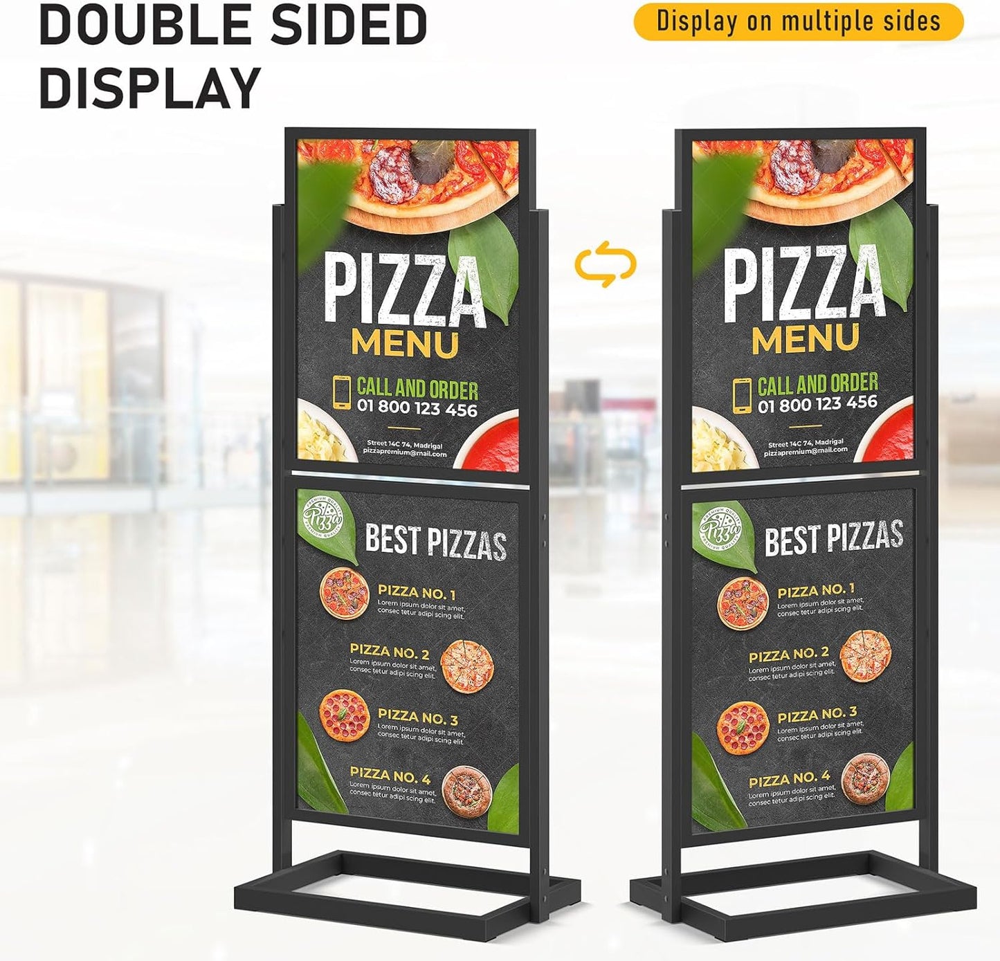 Sign Holder Floor Stand, Heavy Duty Metal Floor Standing Display, Double Sided Poster Stand 22' x 28'