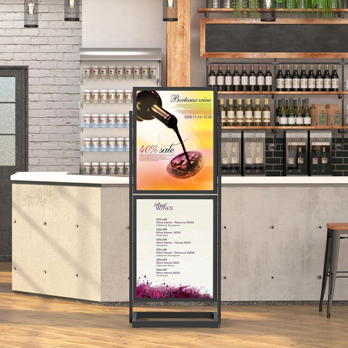 Sign Holder Floor Stand, Heavy Duty Metal Floor Standing Display, Double Sided Poster Stand 22' x 28'