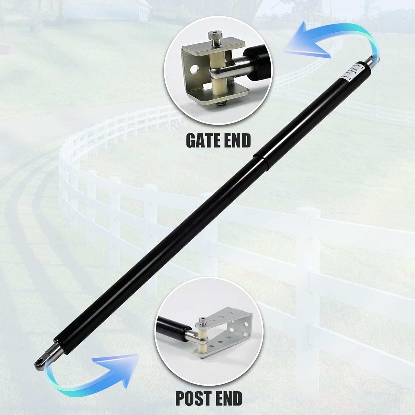 TB200B Hydraulic Heavy Duty Gate Closer for Outdoor Gate 50 to 140 Pounds in Weight, 40 to 64 in Width