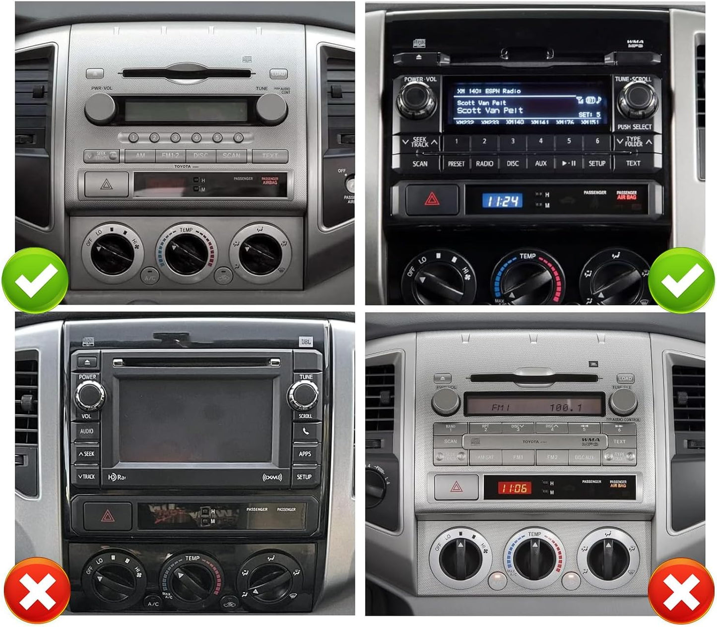 2+32G 9 inches Android 10 Double Din Car Stereo for Toyota Tacoma 2005-2013 IPS Touchscreen Screen