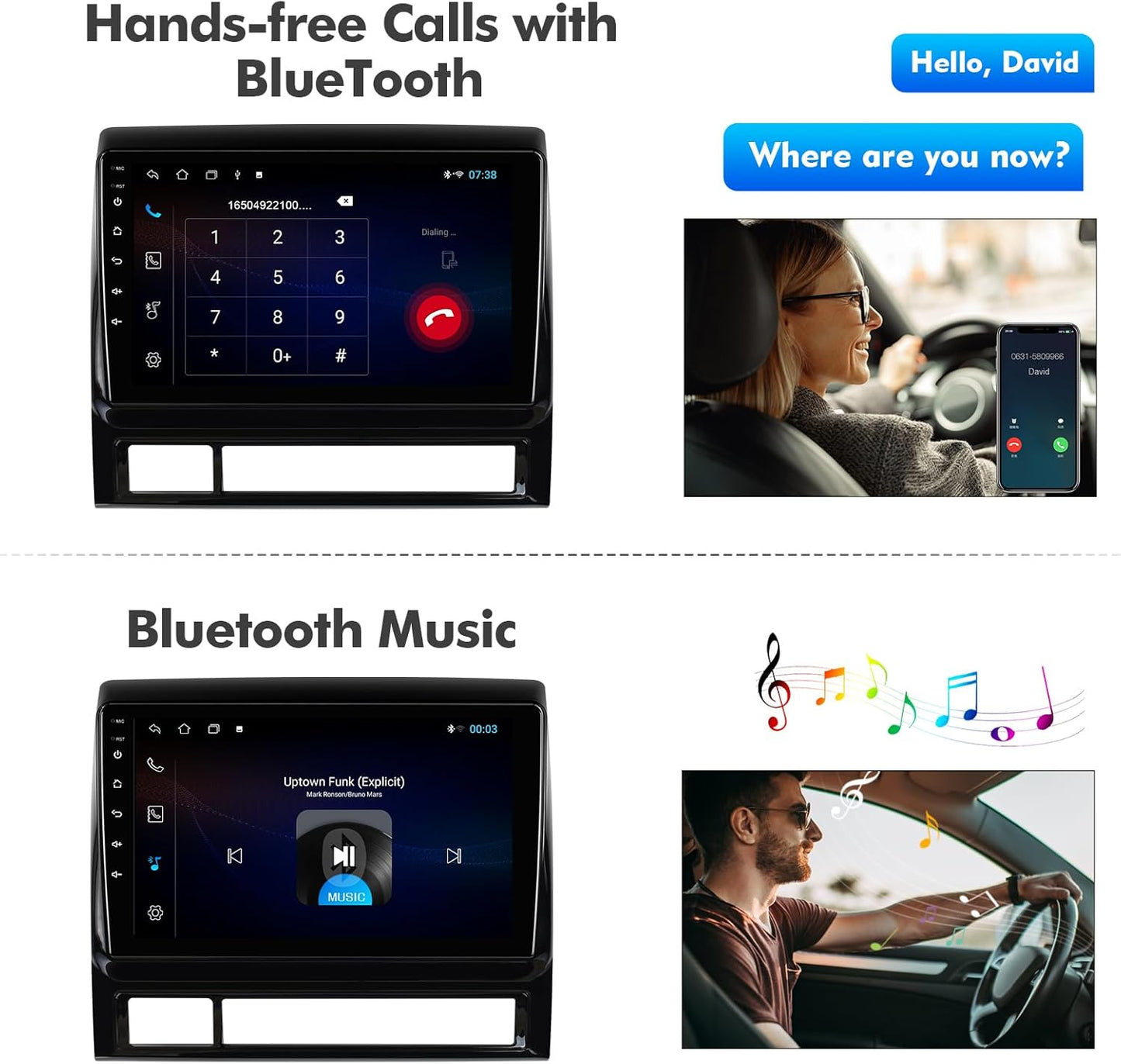 2+32G 9 inches Android 10 Double Din Car Stereo for Toyota Tacoma 2005-2013 IPS Touchscreen Screen Car Radio with Carplay & Android Auto Support Backup Camera GPS FM Navi BT