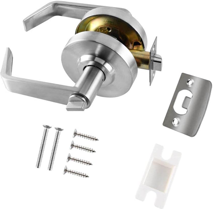 Medium/Heavy Duty Designer Commercial Lever Door Lock, (Bathroom Privacy w/Indicator, Satin Chrome)