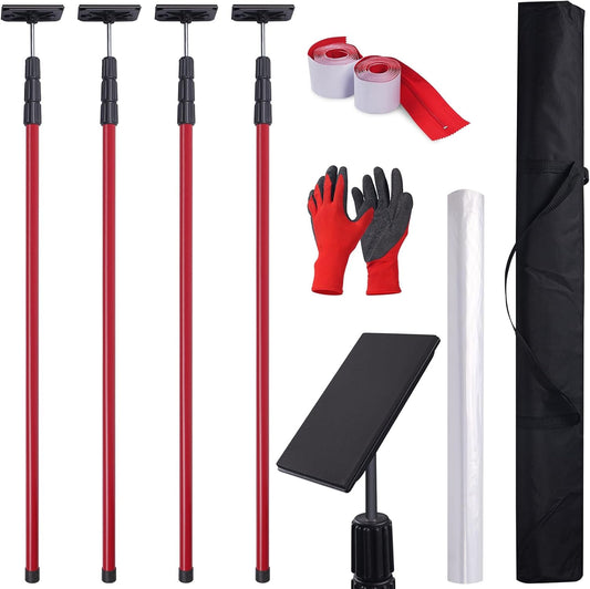 Dust Barrier Zipper Door Kit,10FT, with 32.8x14.7FT Plastic Sheeting, 2 Heavy-Duty Zippers, Dust Barrier