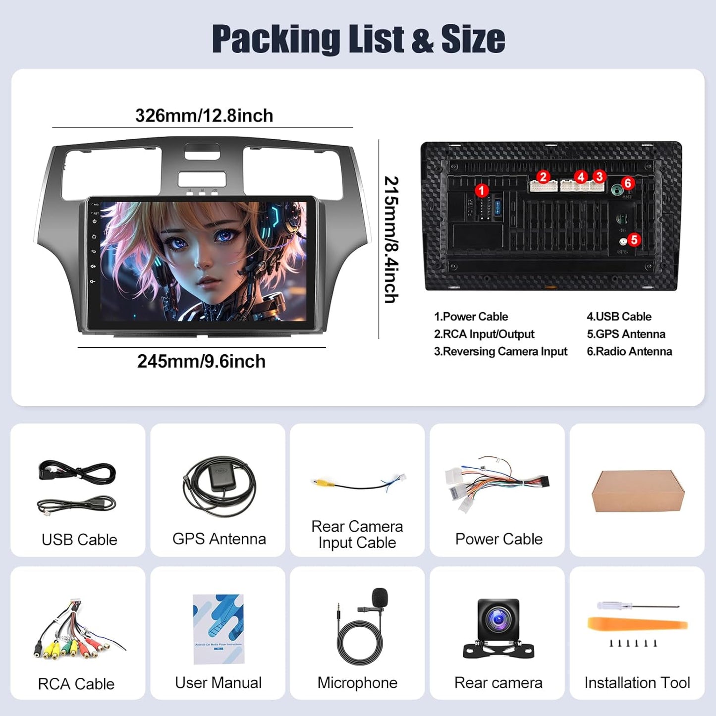 Android Car Stereo for Lexus ES250 ES300 ES330 2001-2006 with Carplay Android Auto 9 inch Touchscreen