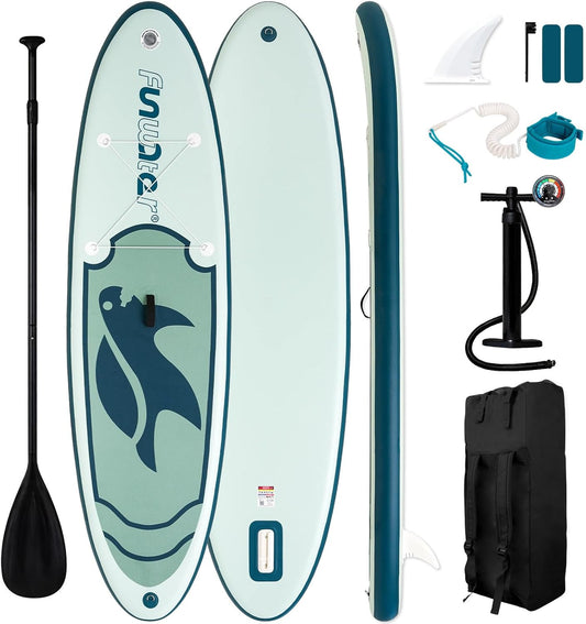 Inflatable Stand Up Paddle Board Ultra-Light, Fin, Adjustable Paddle, Pump, Backpack, Leash