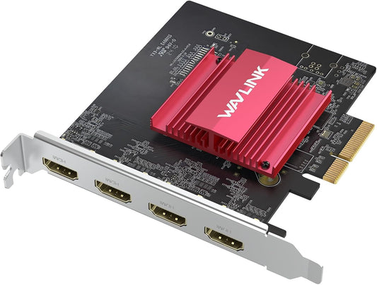 WAVLINK PCIE 4K Monitors Card - 4 HDMI Ports, Supports Extend 4 Monitors Out for Windows 11/10