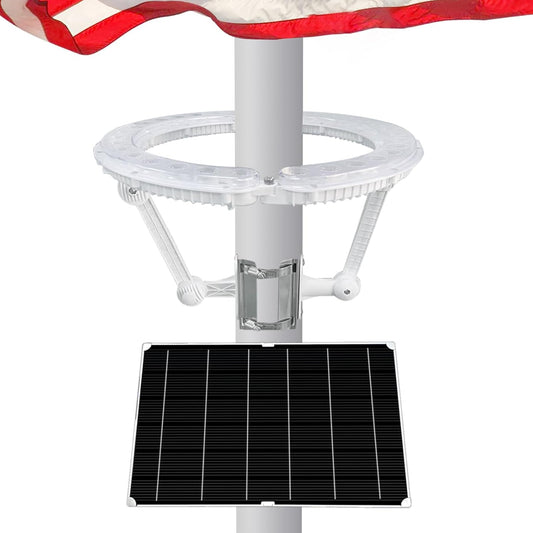 Solar Flag Pole Light, 5090 Lumens Flag Pole Light Solar Powered, 32 LED Flag Light, IP65 Waterproof