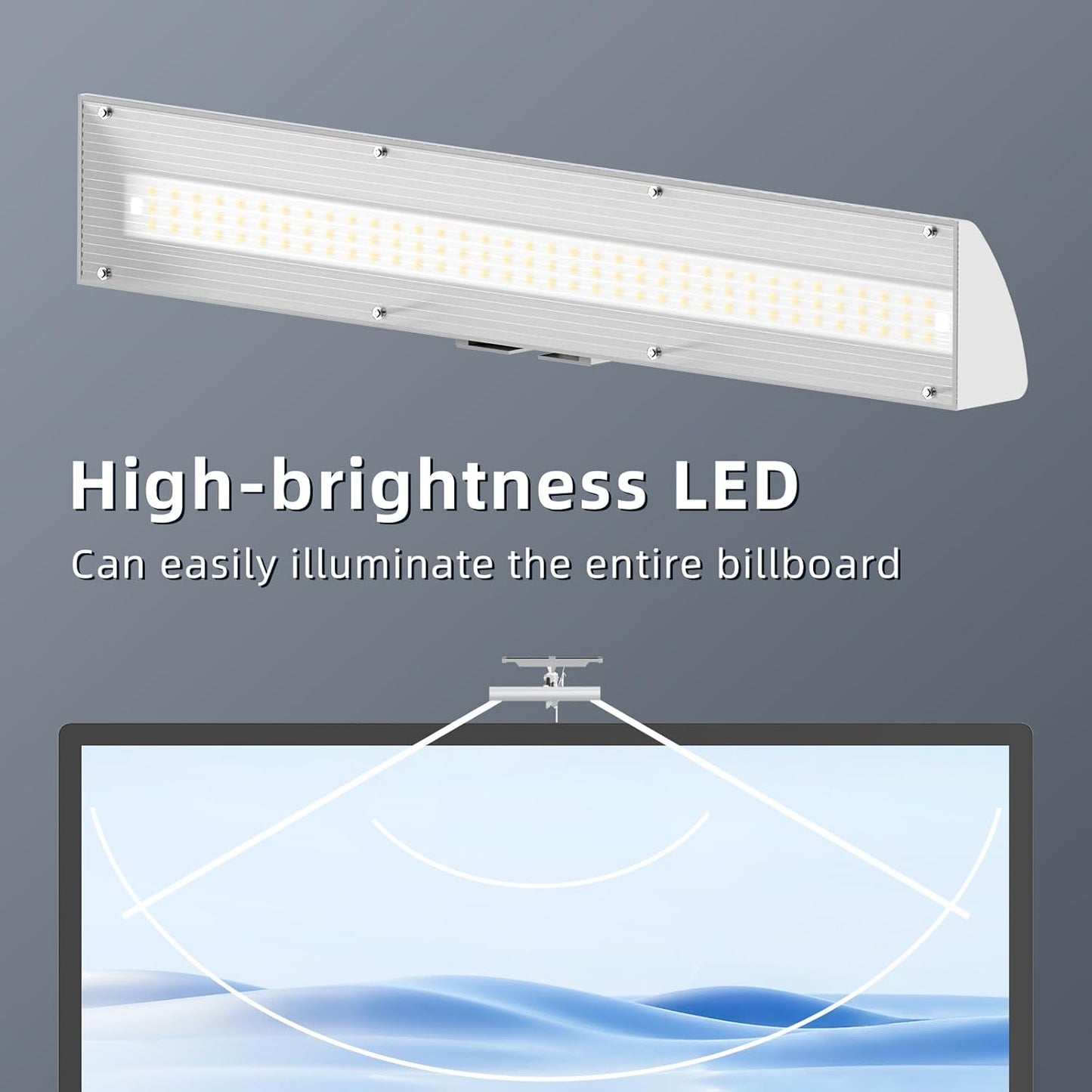 Outdoor Solar Sign Light, 420 LEDs, 5200 Lumens, 12000 mAh, IP65 Waterproof, Solar Powered Light