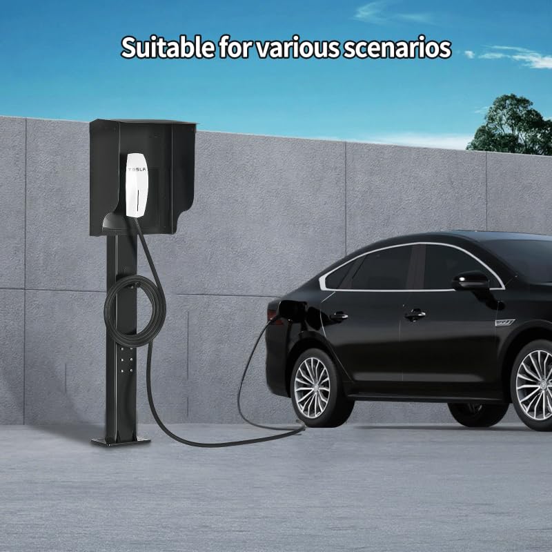 Vertical EV Charger Protection Box, 55-Inch Height, Heavy-Duty Steel Construction, Weatherproof