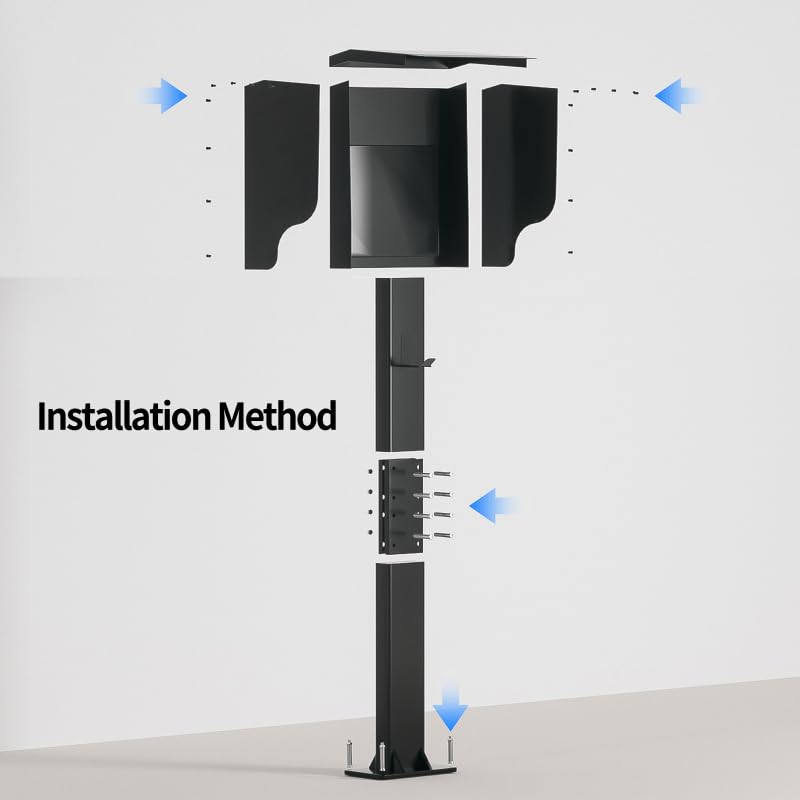 Vertical EV Charger Protection Box, 55-Inch Height, Heavy-Duty Steel Construction, Weatherproof