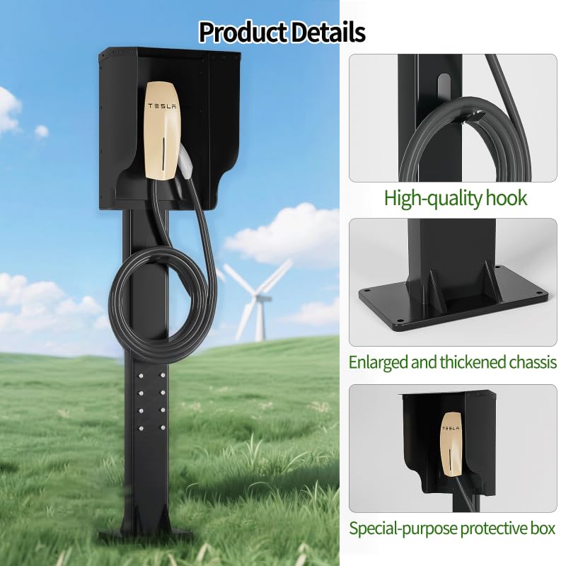Vertical EV Charger Protection Box, 55-Inch Height, Heavy-Duty Steel Construction, Weatherproof
