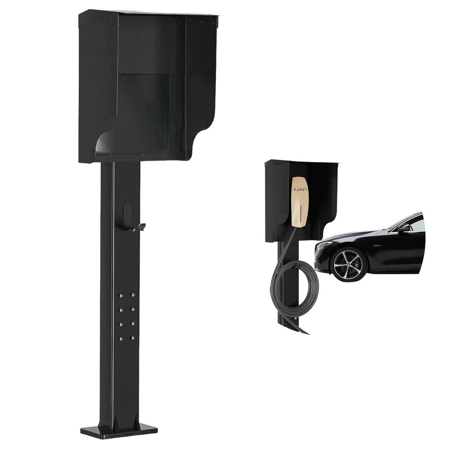 Vertical EV Charger Protection Box, 55-Inch Height, Heavy-Duty Steel Construction, Weatherproof