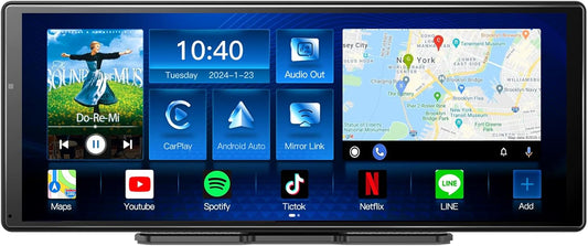 Large 11.3 inch [Android 8 Core 4+64GB] Carplay Screen, Android Auto for Car, with 1080P Rear Camera