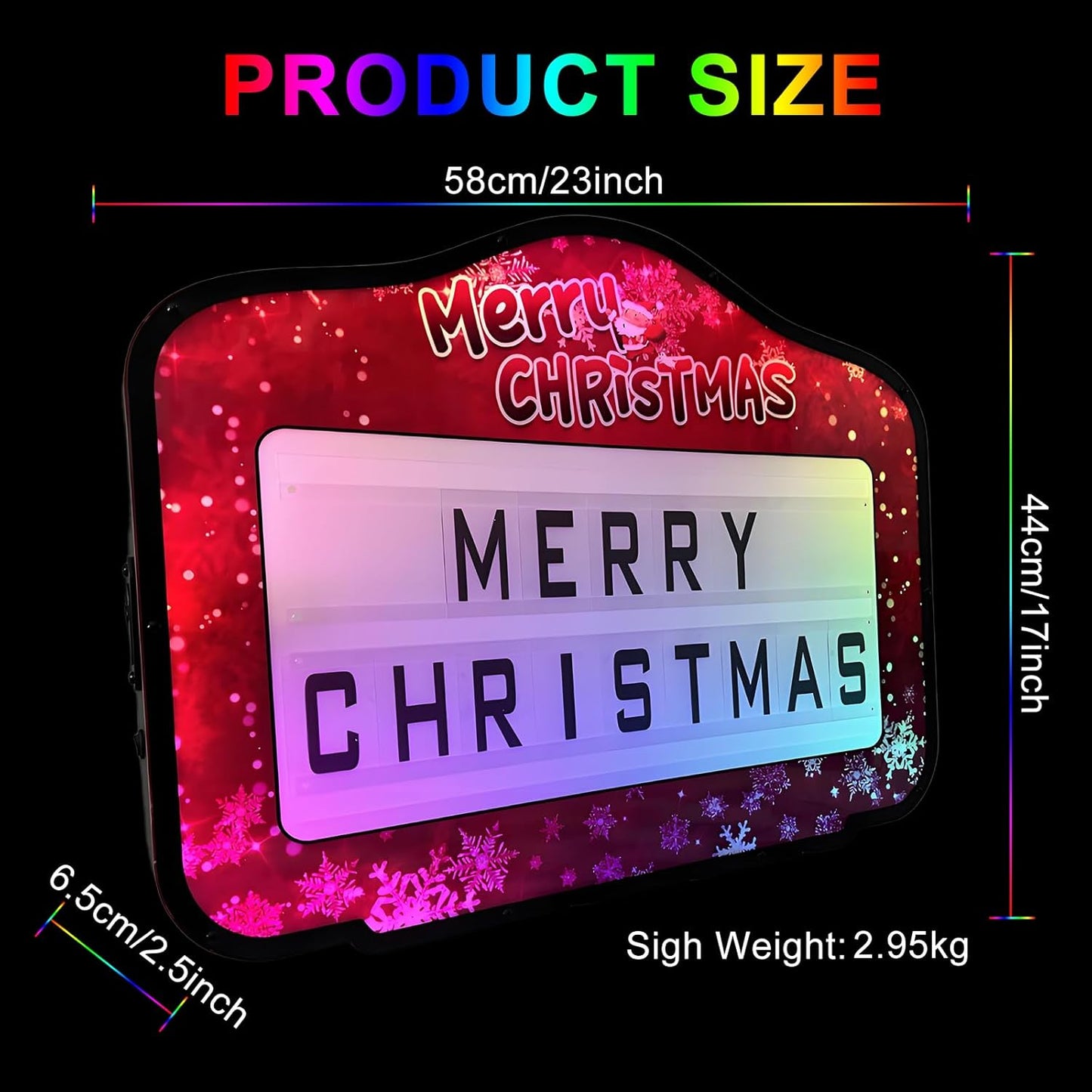 Bottle Service Sign for Christmas, Cinema Light Box with 4 Letter Kits and a Number Kit