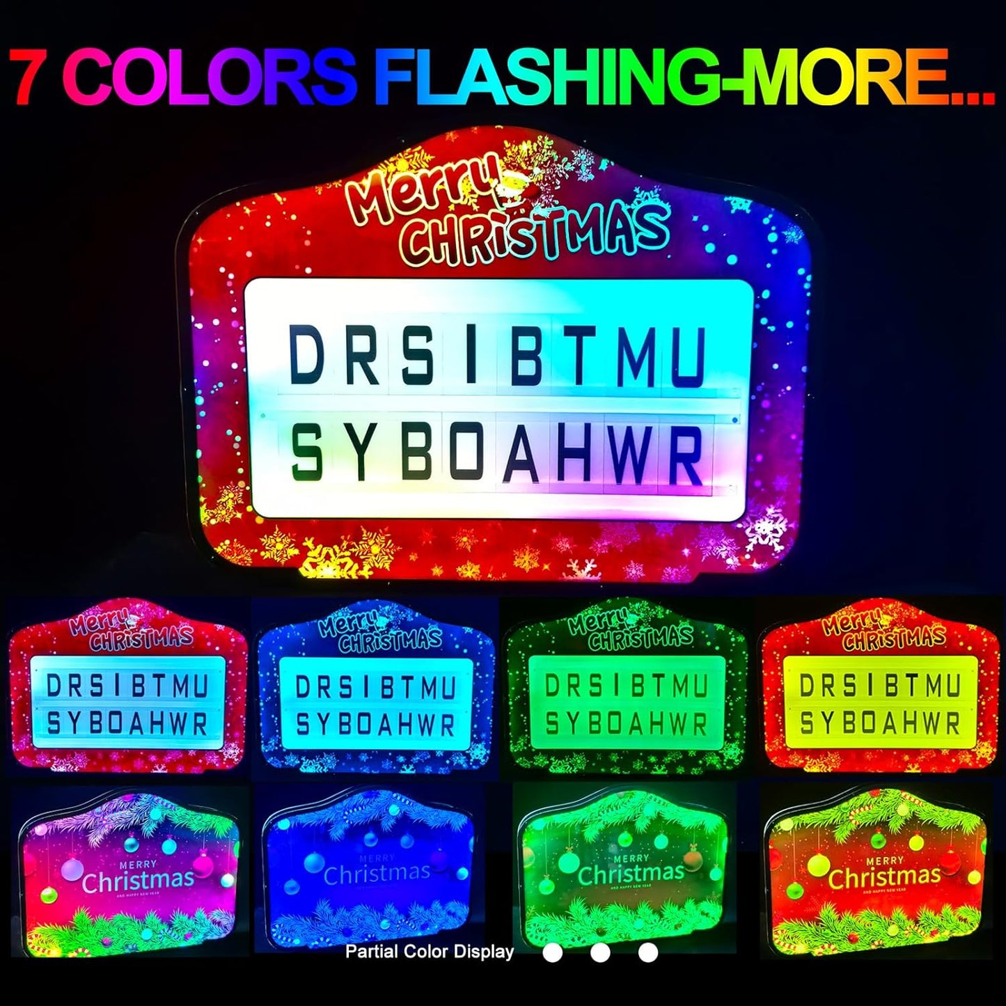 Bottle Service Sign for Christmas, Cinema Light Box with 4 Letter Kits and a Number Kit