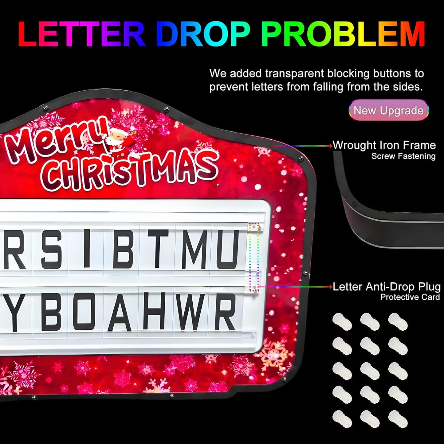 Bottle Service Sign for Christmas, Cinema Light Box with 4 Letter Kits and a Number Kit