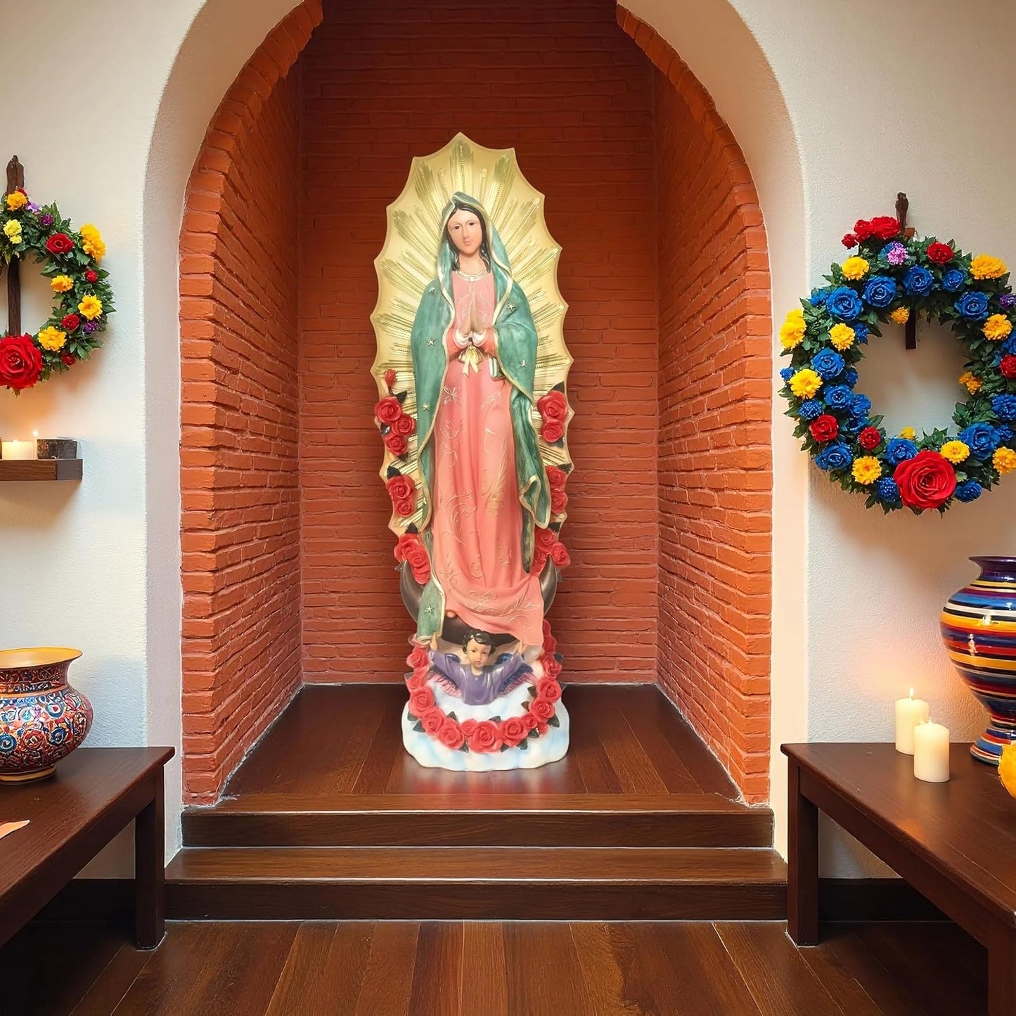 Our Lady of Guadalupe Large 36' High Christian Decor Religious Statue Catholic Gift