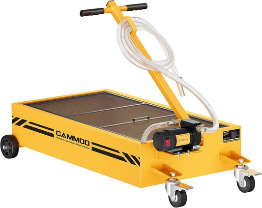 20 Gal Electric Oil Drain Pan, 110V High-Flow Pump, 9.8 FT Hose, 200 W Motor, 2 Locking Swivel Casters