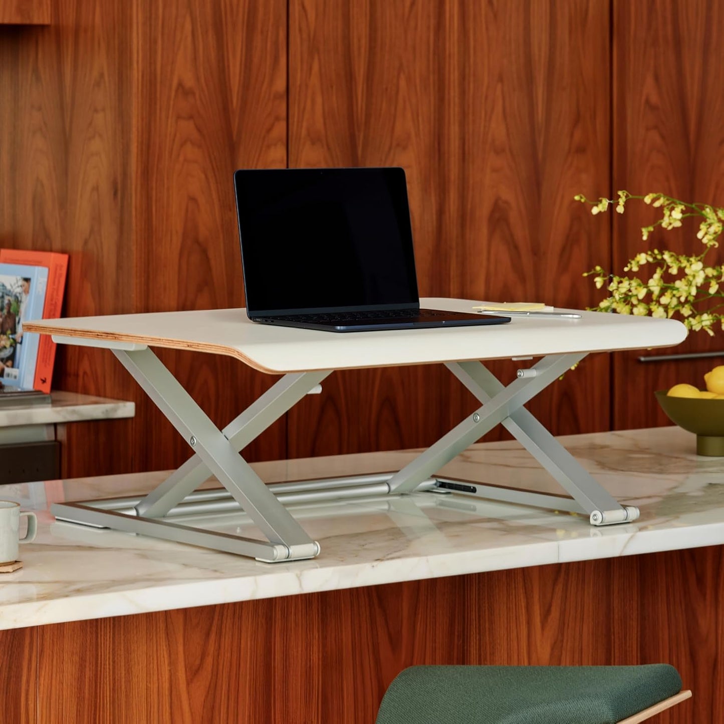 Branch Desk Riser, Sit to Stand Desk Converter with Spring-Assisted Lift, Minimal Open Frame