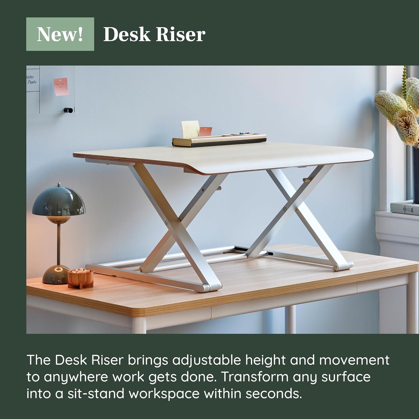 Branch Desk Riser, Sit to Stand Desk Converter with Spring-Assisted Lift, Minimal Open Frame