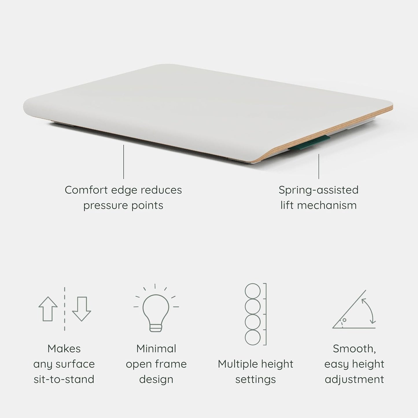 Branch Desk Riser, Sit to Stand Desk Converter with Spring-Assisted Lift, Minimal Open Frame