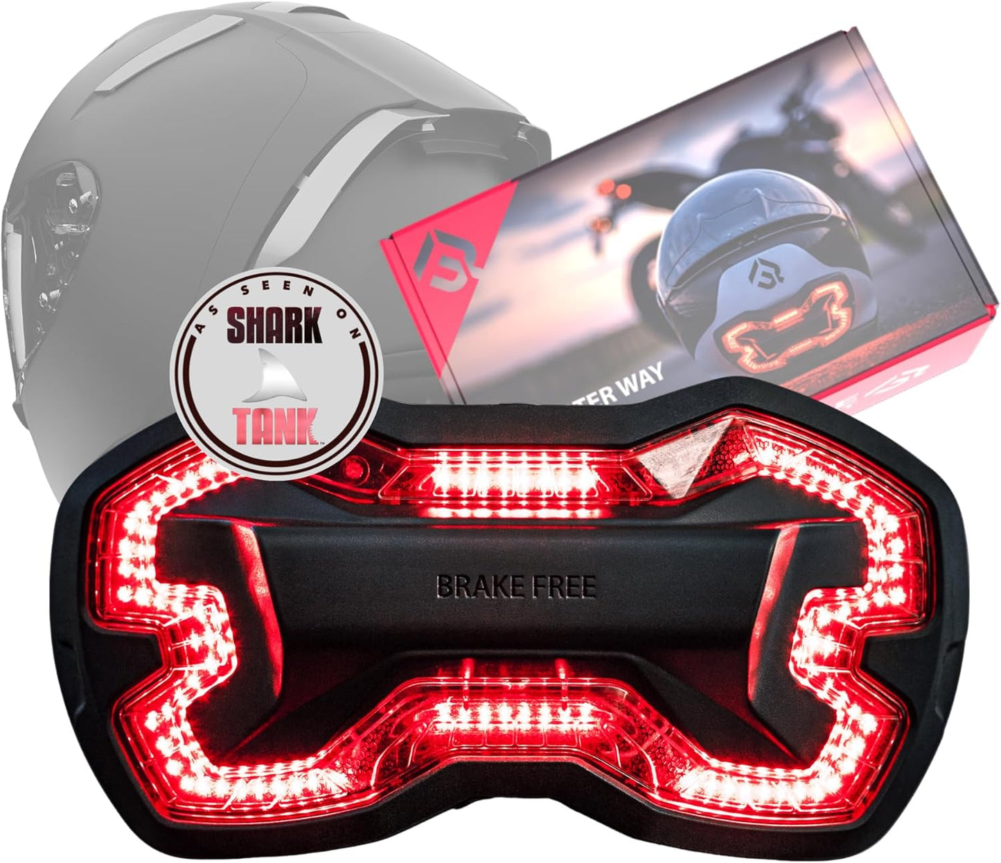 Brake Free Helmet Light, Smart Wireless Motorcycle Light, Weatherproof LED Motorcycle Helmet Light