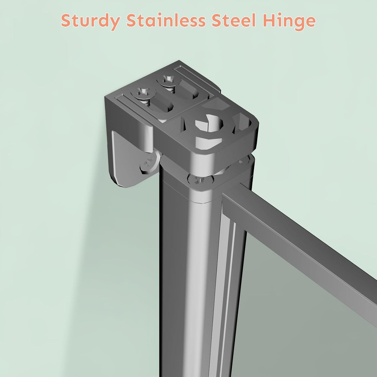 34'Wx72'H Frameless Reversible Pivot Shower Door, 1/4' Clear SGCC Tempered Glass and  Shatter Proof Film