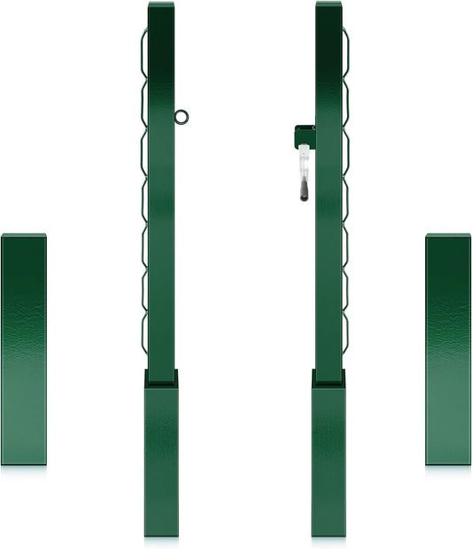 Square Tennis Posts with Ground Sleeves Outdoor Heavy Duty Court Permanent Playground Kit