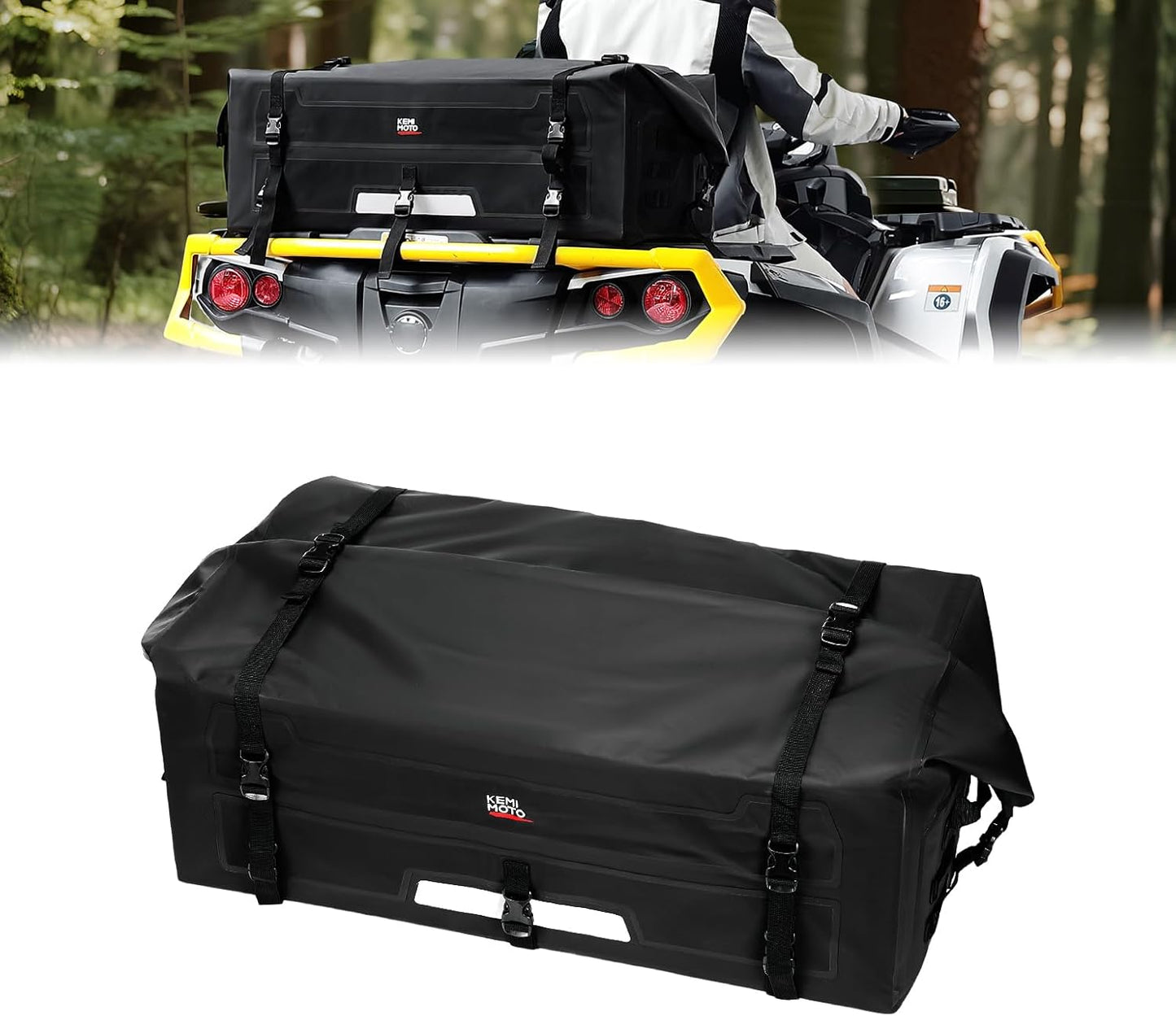 Waterproof ATV Dry Bag, 70L PVC ATV Storage Bag, 4 Wheeler Duffel Bag with Roll Top Closure