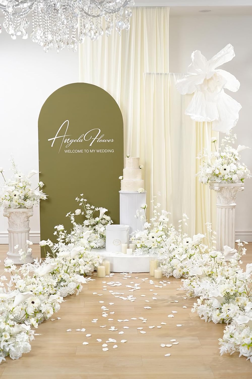 2pcs 19inch White Free Standing Flowers Ball Bouquet Artificial (2pcs 19inch White)