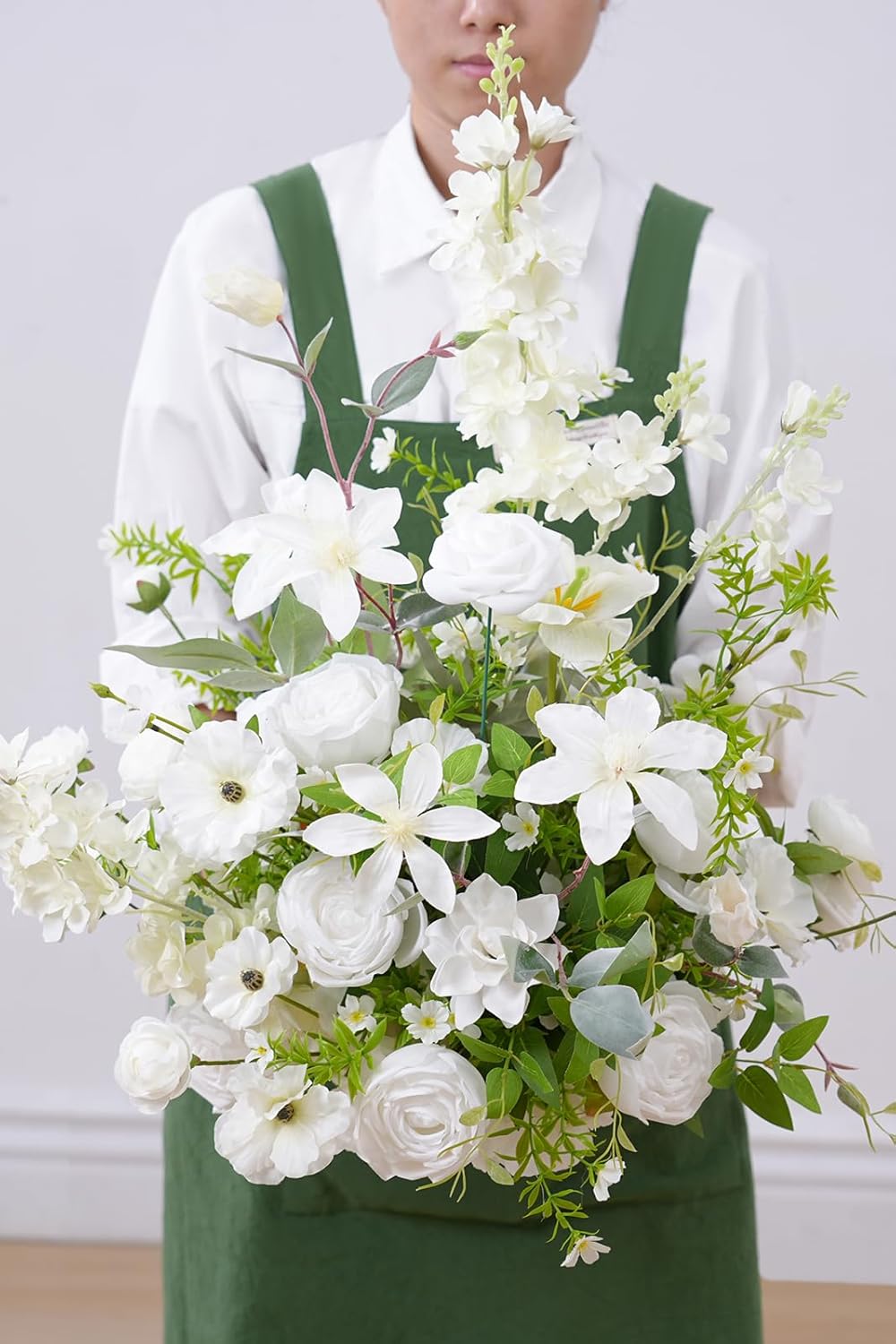 2pcs 21inch White Free Standing Flowers Balls for Wedding Centerpieces (2pcs 21inch White)