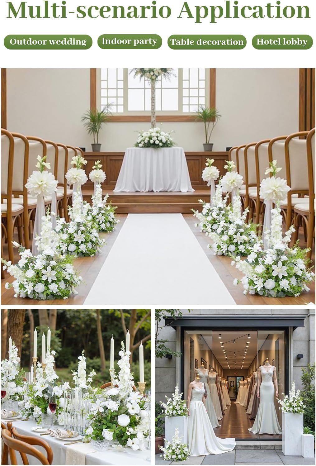 2pcs 21inch White Free Standing Flowers Balls for Wedding Centerpieces (2pcs 21inch White)