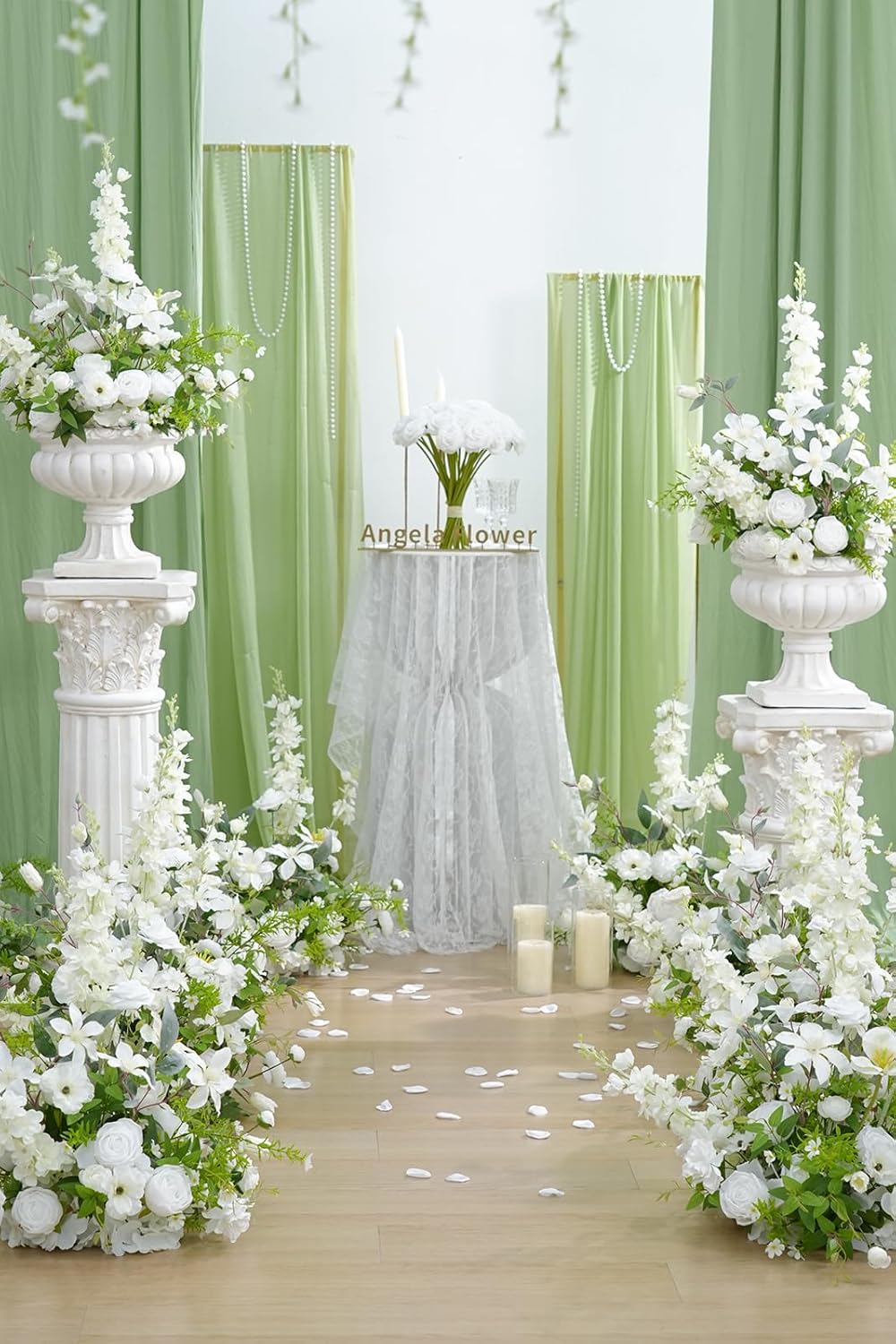 2pcs 21inch White Free Standing Flowers Balls for Wedding Centerpieces (2pcs 21inch White)