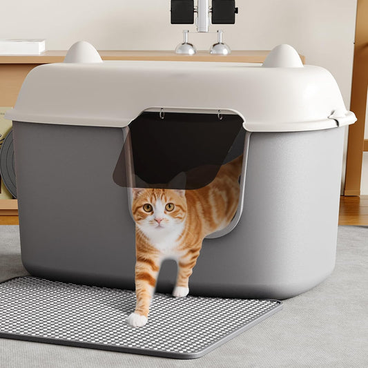 Extra Large Cat Litter Box, 27.5, Standard Litter Box with Scoop, Nonstick Litter Pan Durable, Easy to Clean