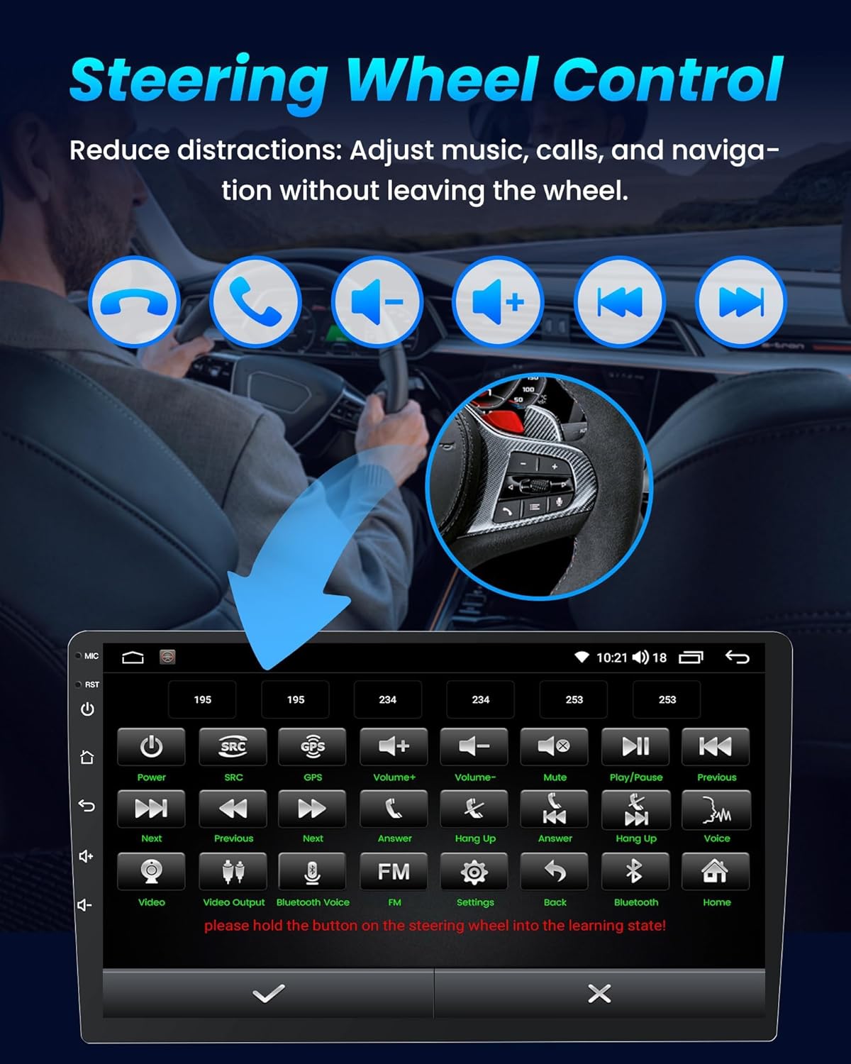 Head Unit for Ford Escape 2013-2018, Android 13, CarPlay, 9' Touch Screen with GPS Navigation, WiFi