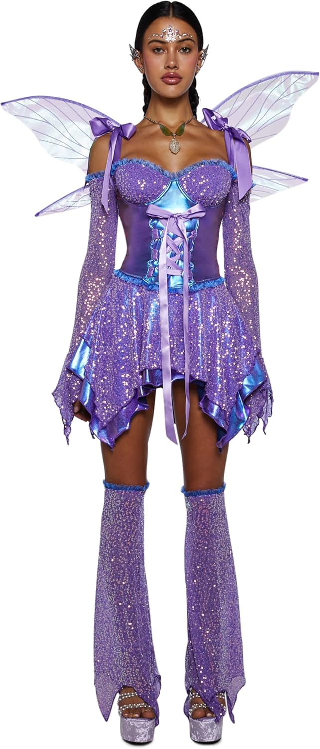 Cyber Fairy Costume, Sequin Fairycore Outfit, X-Small