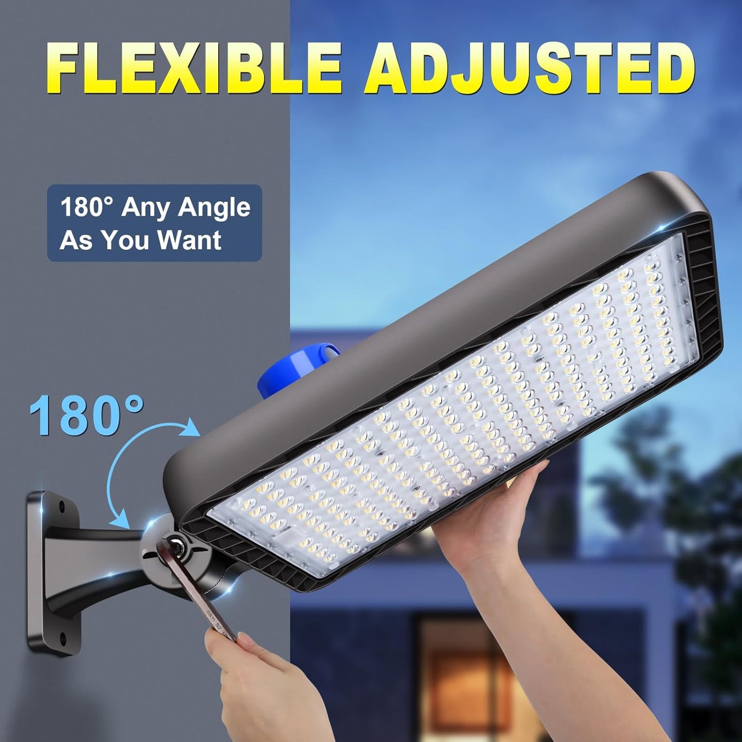 480W Led Parking Lot Light Outdoor, 72000LM Super Bright Flood Parking Lights-Dusk to Dawn 5000K Waterproof