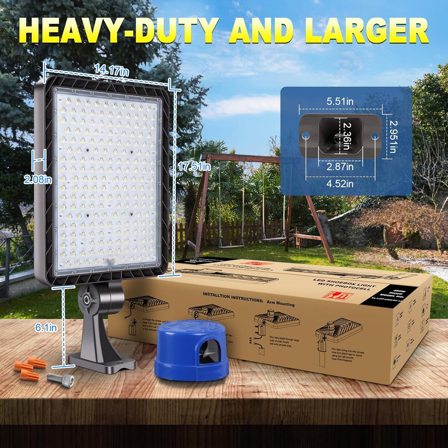 480W Led Parking Lot Light Outdoor, 72000LM Super Bright Flood Parking Lights-Dusk to Dawn 5000K Waterproof