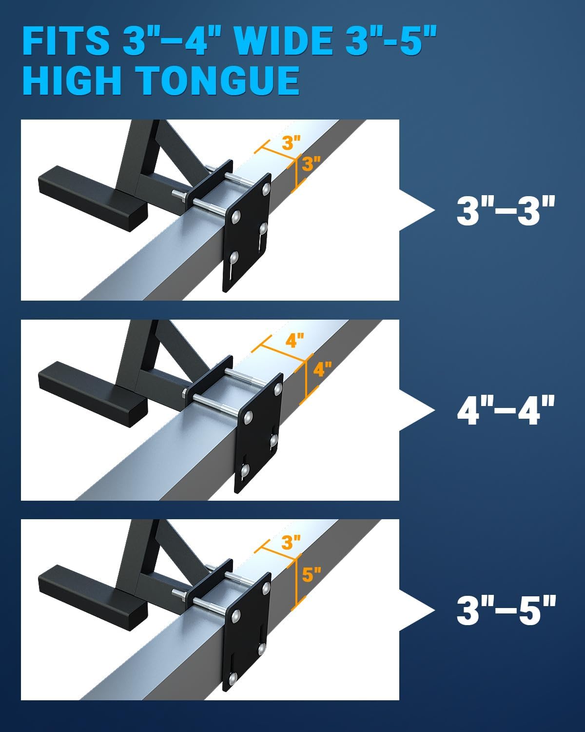 Boat Trailer Steps with Handrail Heavy-Duty Boat Boarding Step Ladder for The Tongue, Side Mount Non Slip 3 Steps