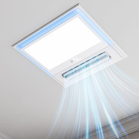 Ceiling Fans with Light and Remote Control, High Air Volume Cooling Fan w/ LED Temperature Display/Timer