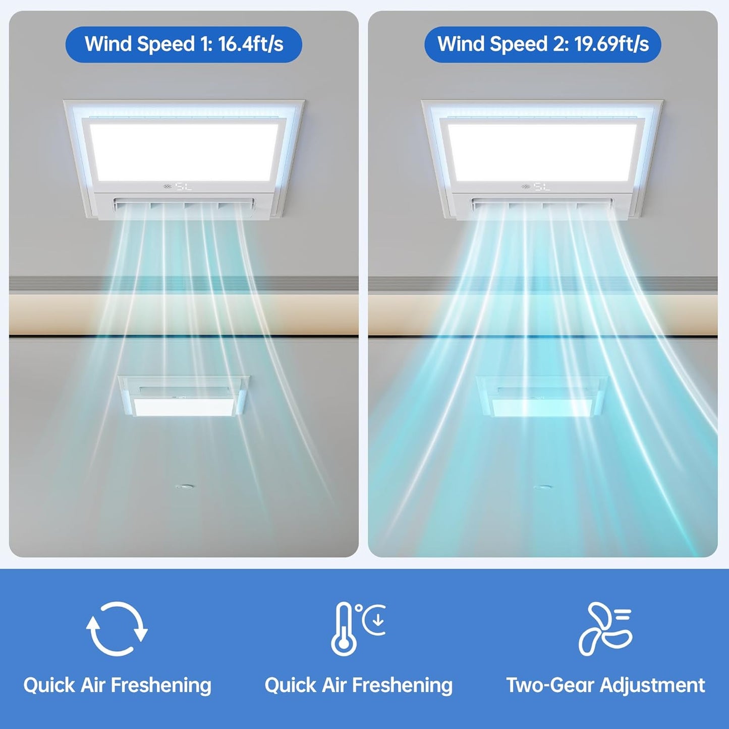 Ceiling Fans with Light and Remote Control, High Air Volume Cooling Fan w/ LED Temperature Display/Timer
