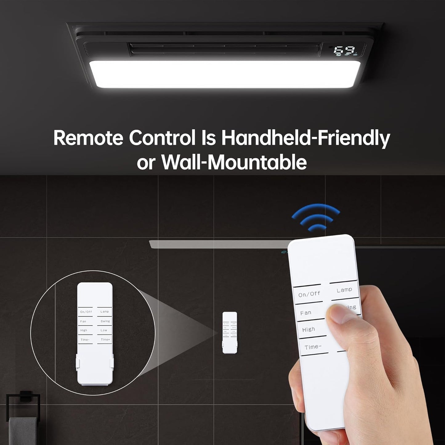Ceiling Fans with Light and Remote Control, High Air Volume Cooling Fan with LED Temperature Display and Timer