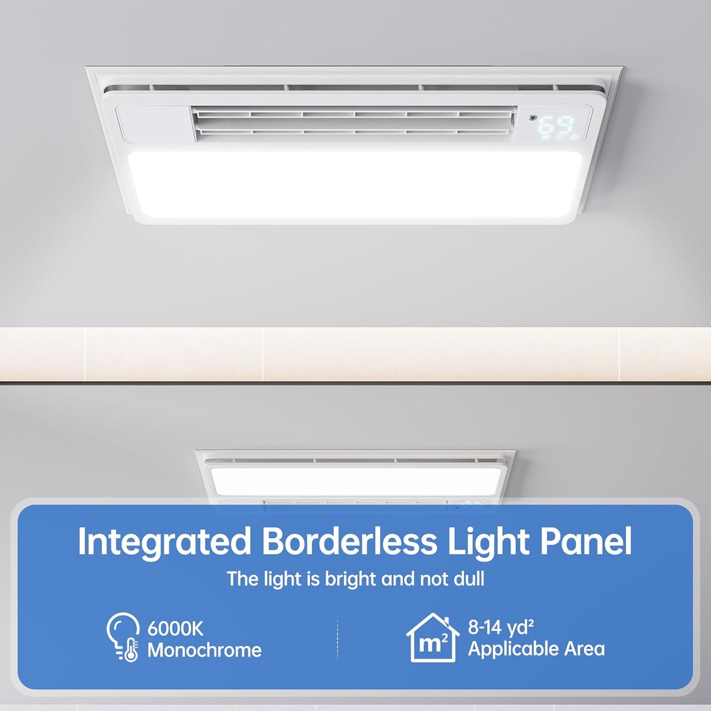 Ceiling Fans with Light and Remote Control, High Air Volume Cooling Fan with LED Temperature Display and Timer