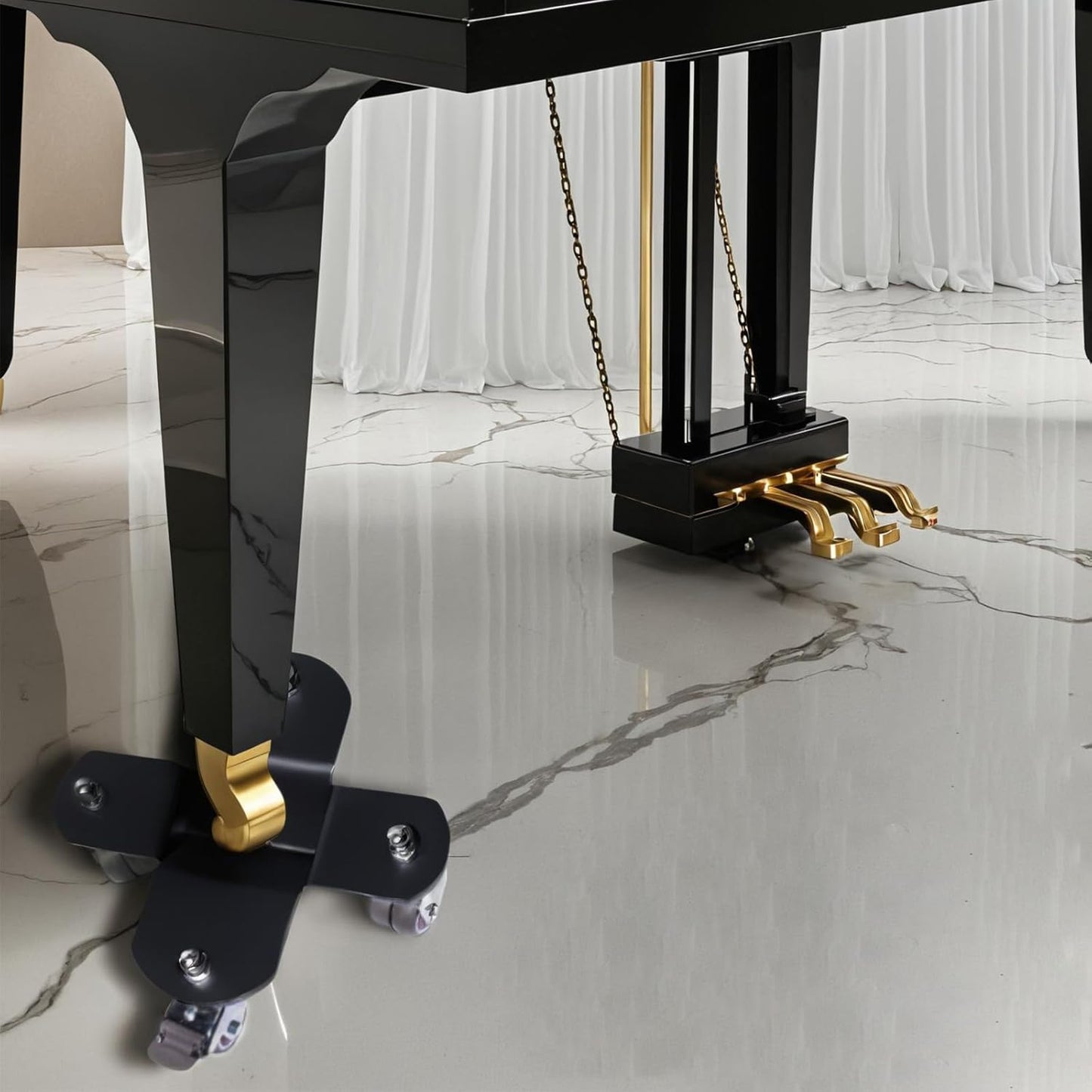 Piano Trolley, Set of 3, Convenient for Transporting Grand Pianos & Other Large Items, 2000lb Capacity