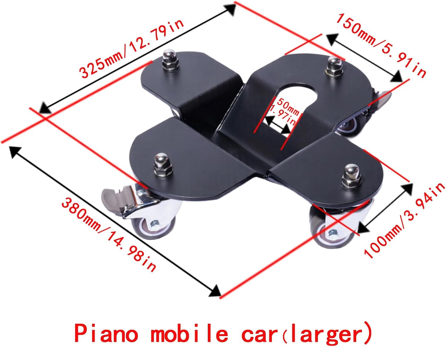 Piano Trolley, Set of 3, Convenient for Transporting Grand Pianos & Other Large Items, 2000lb Capacity