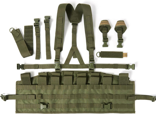 Military Chest Rig MOLLE II Tactical Assault Panel (TAP) Vest, Army Vest with Straps OD
