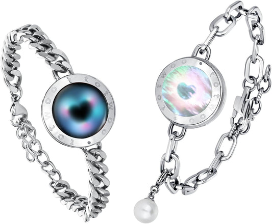 Soulmate Long Distance Touch Bracelet for Couples, Vibration & Light up for Love Couples Bracelets, BT
