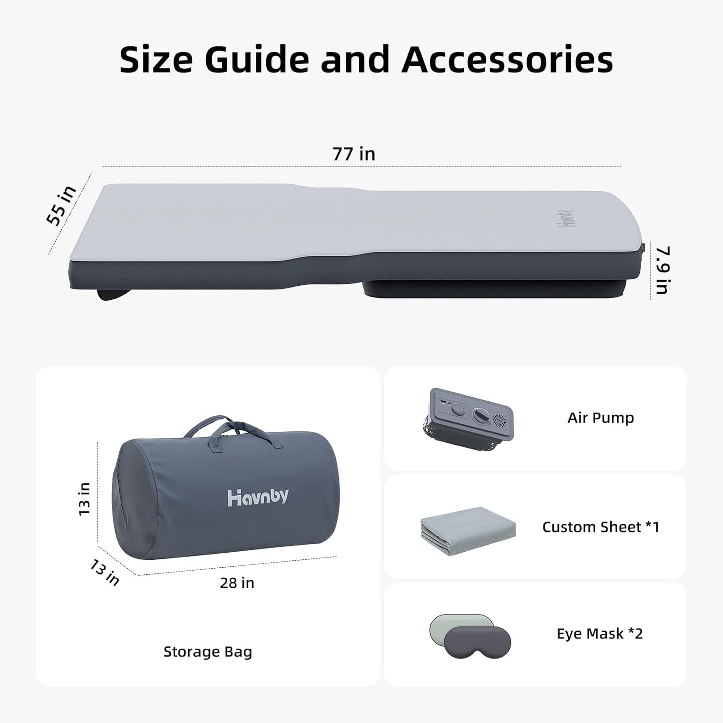 Auto-Level 4' Foam SUV Air Mattress for Honda CRV, Flat Backseat Camping Bed with Built-in Pump