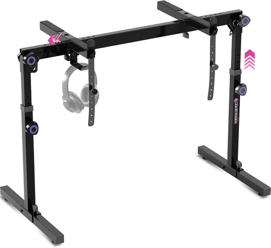 Table Style Foldable Piano Keyboard Stand, 54-88 Key, Heavy-Duty Piano Stand, Adjustable Height/Width