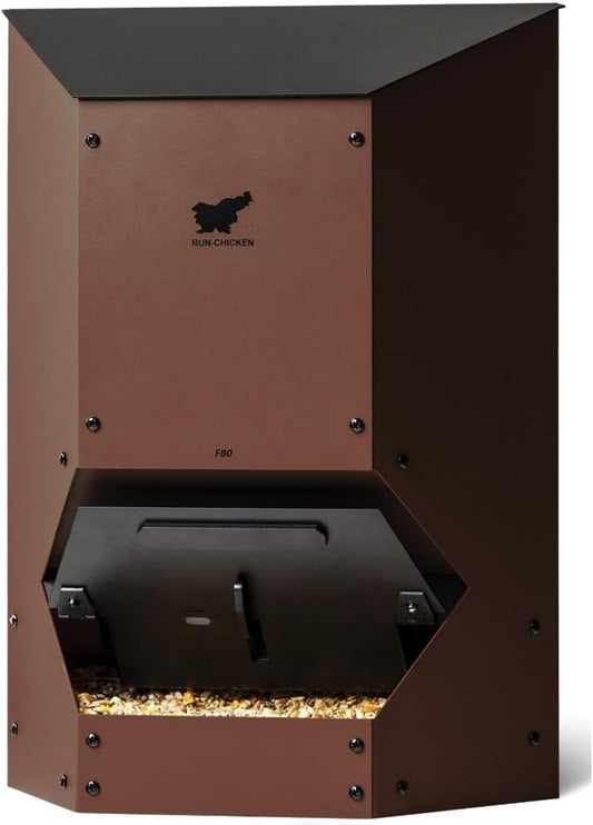 Automatic Chicken Feeder, Battery Operated, Programmable,  Pest Proof, Brown